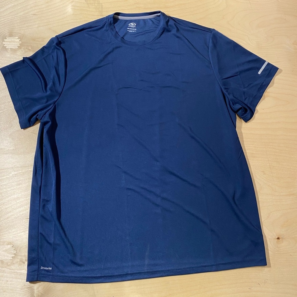 Athletic Works Men's Blue Athletic Shirt 2XL (50-52) (MX)